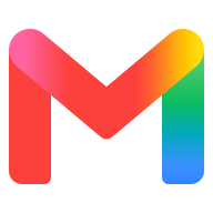 Colorful gradient M-shaped logo with pink left leg, orange center, and blue-green right leg.